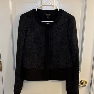 Ann Taylor Black Tweed Textured Blazer